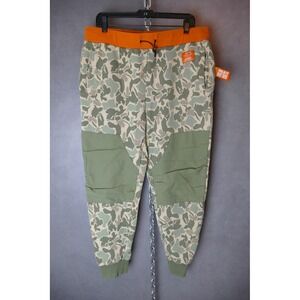 Traeger Meat Sweats Jogger Pants XL Green Camo Orange BBQ Grilling Mens